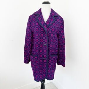 REAL WELSH TAPESTRY | Eclipse Tailored Pure Wool Coat Jacket Vintage | M | Pink